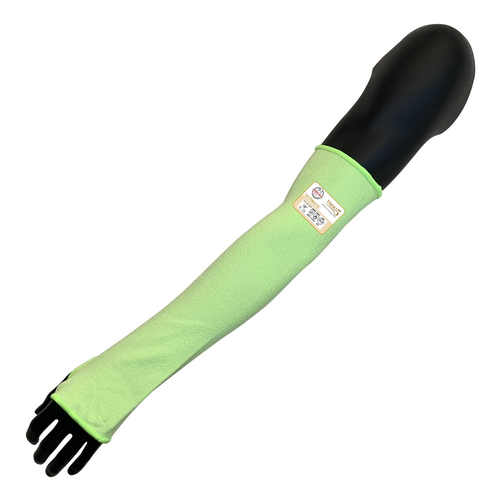 18" 100% Hi-Vis Yellow Taeki5® Sleeve With Thumb Hole, ANSI A4