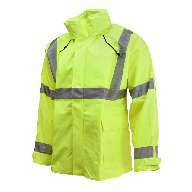 Jacket ANSI/ISEA Type R Class 3 • Non-Conductive Zipper Front Closure • Storm Flap Front with Hook and Loop Closure • Vented Nomex® Mesh Back Lime - Size 3X