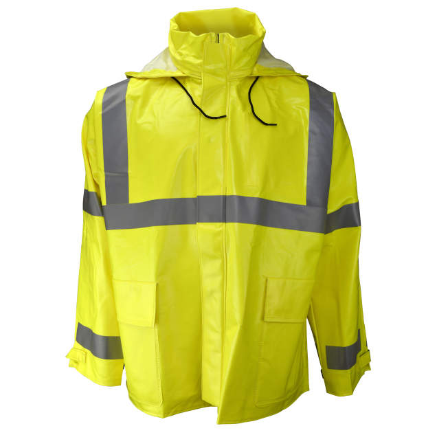 Jacket ANSI/ISEA Type R Class 3 • Non-Conductive Zipper Front Closure • Storm Flap Front with Non-Conductive Snaps • Vented Nomex® Mesh Back Lime - Size 3X