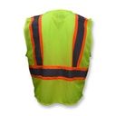 Vest, Self Extinguishing Treated Fabric • Two-Tone Reflective Trim • Zipper Closure • ANSI/ISEA 107 Type R Class 2 Hi-Vis Green 