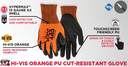 13-Gauge Orange HyperMax® Shell Cut Resistant Work Gloves