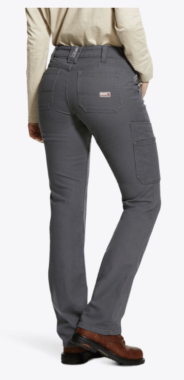 Ariat Women's FR Stretch DuraLight Canvas Stackable Straight Leg Pant- Iron Grey