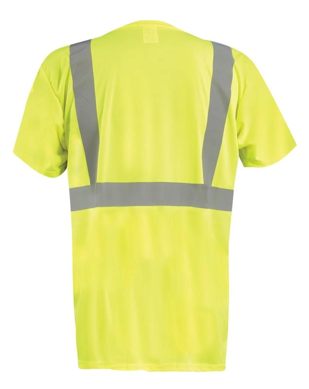 SHORT SLEEVE BLACK BOTTOM WICKING BIRDSEYE T-SHIRT w/POCKET