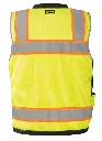 SOLID/MESH HEAVY DUTY TWO-TONE SURVEYOR VEST w/ZIPPER