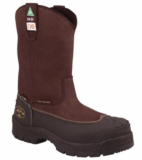 size 12 Boots, Oliver, Steel Toe, brown leather, pull on, 