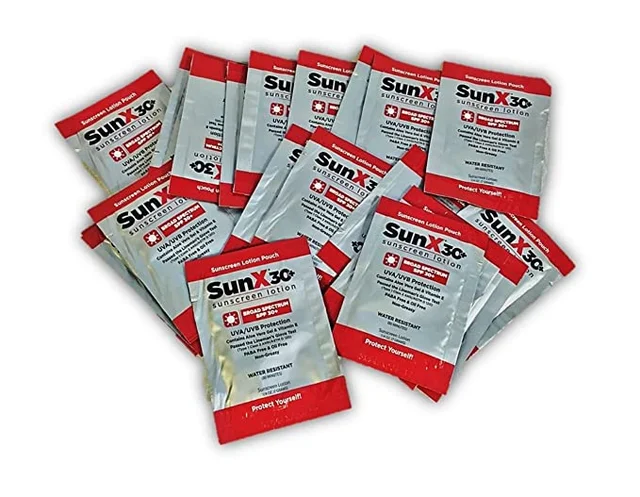 sunscreen packets, sunx SPF30  50/box