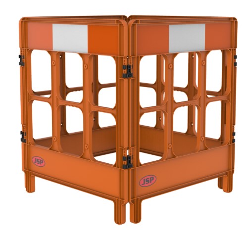 workgate, orange, Barrier w/reflective stripping