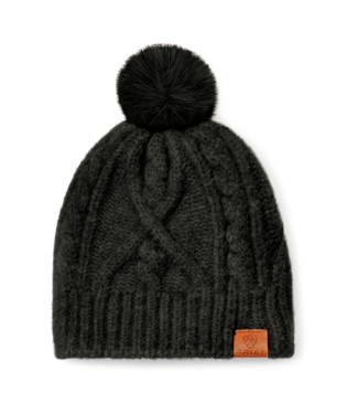HAT, ENTWINE BEANIE BLACK HEATHER