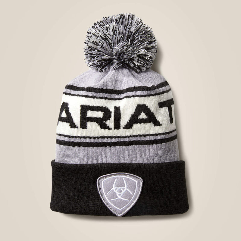 HAT, ARIAT TEAM BEANIE SLEET/BLACK