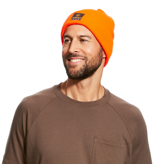 HAT, MNS REBAR WATCH CAP BRIGHT ORANGE