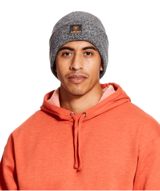 HAT, MNS REBAR WATCH CAP BLACK/WHITE HEATHER