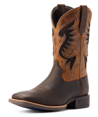 BOOTS, MNS COWPUNCHER VENTTEK DARK BROWN/MUSTARD