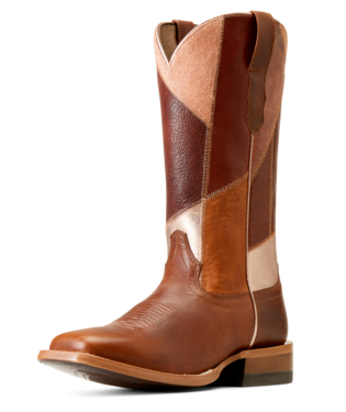 BOOTS, WMS FRONTIER PATCHWORK DAPPER TAN/ROSE MSC