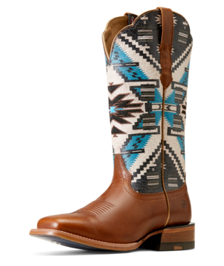 BOOTS, WMS FRONTIER CHIMAYO DARK CHOCOLATE/RIO AR TURQUOISE