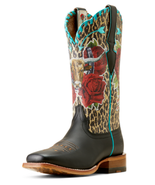 BOOTS, WMS FRONTIER RODEO QUINCY RICH BLACK/MUS MEY