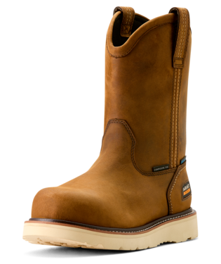 BOOTS, MNS REBAR WEDGE PULL-ON H2O CT DISTRESSED BROWN