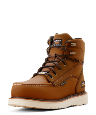 BOOTS, MNS REBAR WEDGE MOC TOE 6" H2O CT BROWN