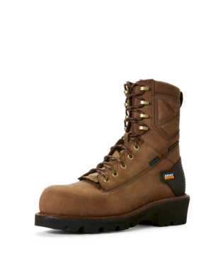BOOTS, MNS POWERLINE 8" CT WP OILY DISTRESSED BROWN