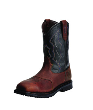 BOOTS, MNS RIGTEK WIDE SQUARE OILED BROWN/BLACK CT WP