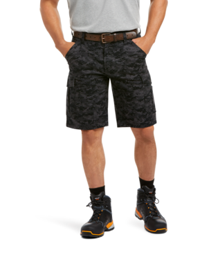 MNS RBR DSTR MADE TOUGH CARGO SHORTS BLACK CAMO