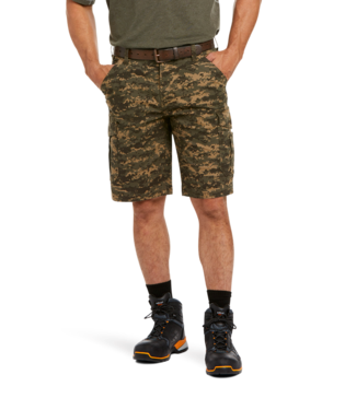 MNS RBR DSTR MADE TOUGH CARGO SHORTS OLIVE CAMO
