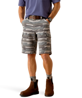 MNS RBR DSTR MADE TOUGH CARGO SHORTS GREY CAMO