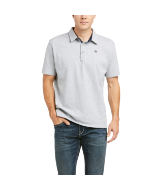 MNS MEDAL SHORT SLEEVE POLO HEATHER GRAY
