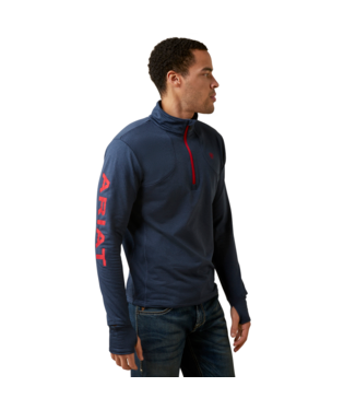 MNS TEAM GRIDWORK 1/4 ZIP BASELAYER NAVY