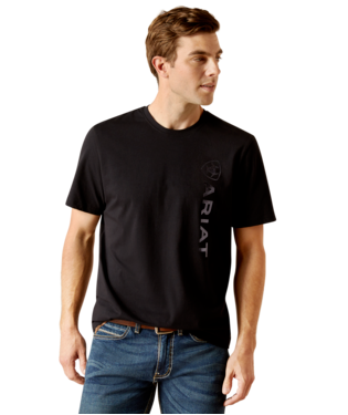 MNS VERTICAL LOGO SHORT SLEEVE T SHIRT BLACK