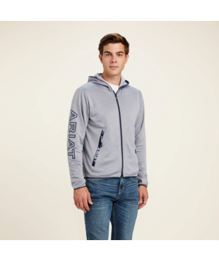 SWEATSHIRT, MNS BYRON FULL ZIP HOODIE HEATHER GREY