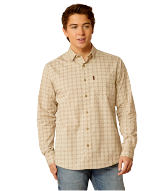 MNS MORGAN MDRN LONG SLEEVE SHIRT PUMICE STONE