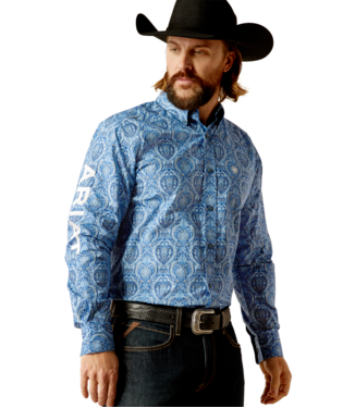 MNS TEAM KELLAN FTD LONG SLEEVE SHIRT BLUE/WHITE