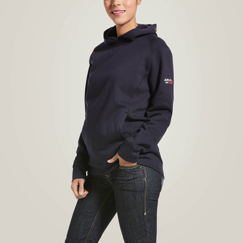 SWEATSHIRT, WMS FR REV PULLOVER HOODIE NAVY