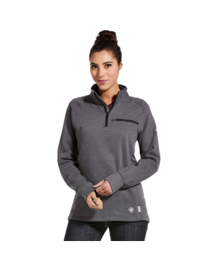 Ariat Women's FR Rev 1/4 Zip Top - Charcoal Grey