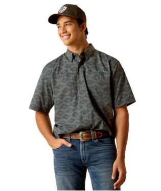 MNS 360 AIRFLOW SHORT SLEEVE SHIRT GREY PINSTRIPE