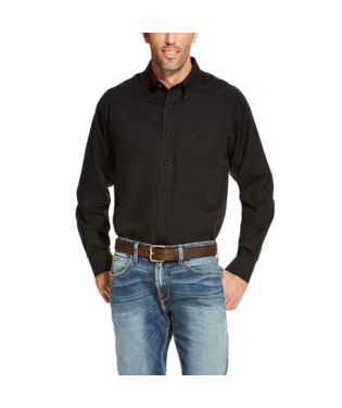 MNS WF SOLID LONG SLEEVE SHIRT BLACK