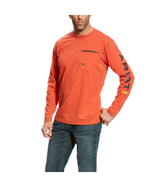 MNS REBAR WRKMN LG LONG SLEEVE T SHIRT VOLCANIC FIRE