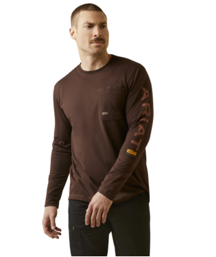 MNS REBAR WRKMN LG LONG SLEEVE T SHIRT COFFEE BEAN/CARAMEL CAFE