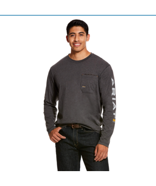 MNS REBAR WRKMN LG LONG SLEEVE T SHIRT CHARCOAL HEATHER
