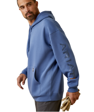 SWEATSHIRT, MNS REBAR GRAPHIC HOODIE COASTAL FJORD