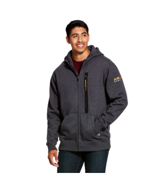 SWEATSHIRT, MNS REBAR WKMN FULL ZIP HOODIE CHARCOAL HEATHER