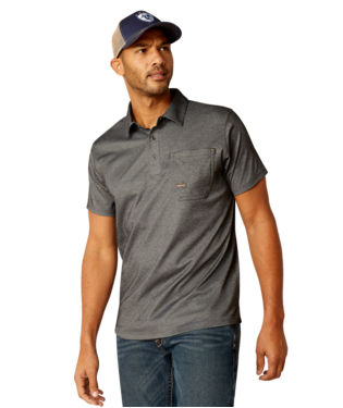 MNS RBR FOREMAN SHORT SLEEVE POLO CHARCOAL HEATHER