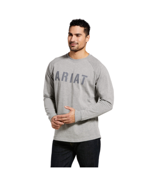 MNS REBAR CTNSTR BLOC LONG SLEEVE T SHIRT HEATHER GREY