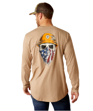 MNS RBR WKMN BN FR THS LONG SLEEVE T SHIRT OATMEAL HEATHER