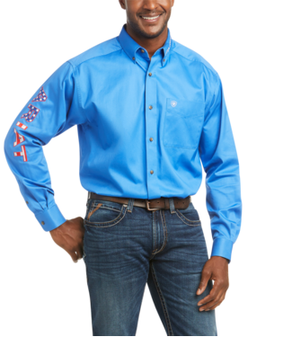 MNS TEAM LOGO TWILL CLSSC LONG SLEEVE SEA SCAPE