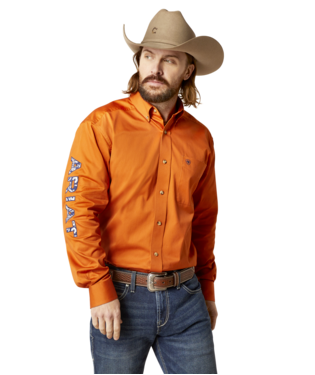 MNS TEAM LOGO TWILL CLSSC LONG SLEEVE SHIRT RUST