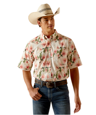 MNS THEODORE SHORT SLEEVE SHIRT APRICOT BLUSH