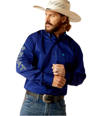 MNS TEAM LOGO TWILL LONG SLEEVE SHIRT ROYAL BLUE