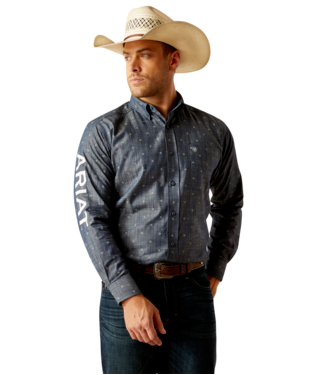 MNS TEAM EVERETT LONG SLEEVE SHIRT BLUE CHAMBRAY