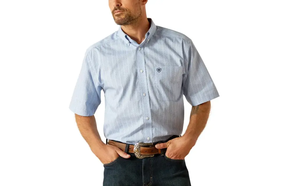 MNS WF WELBURN SHORT SLEEVE SHIRT BEL AIR BLUE